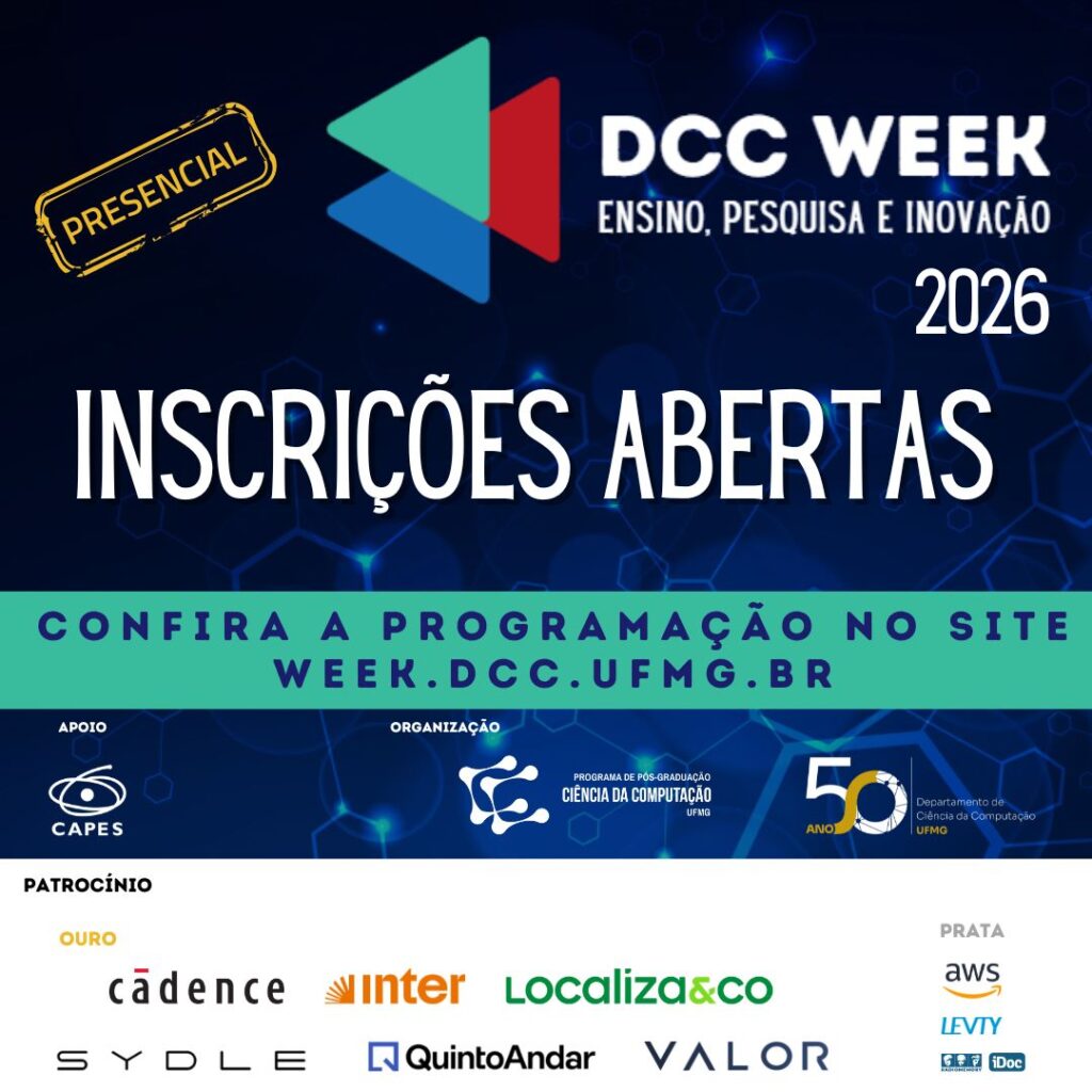 Inscrições abertas: DCC Week 2026 reúne nomes nacionais e internacionais na UFMG