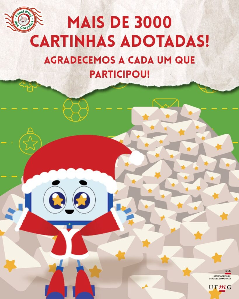 Mais de 3 mil cartinhas foram adotadas pela comunidade da UFMG na campanha Papai Noel dos Correios