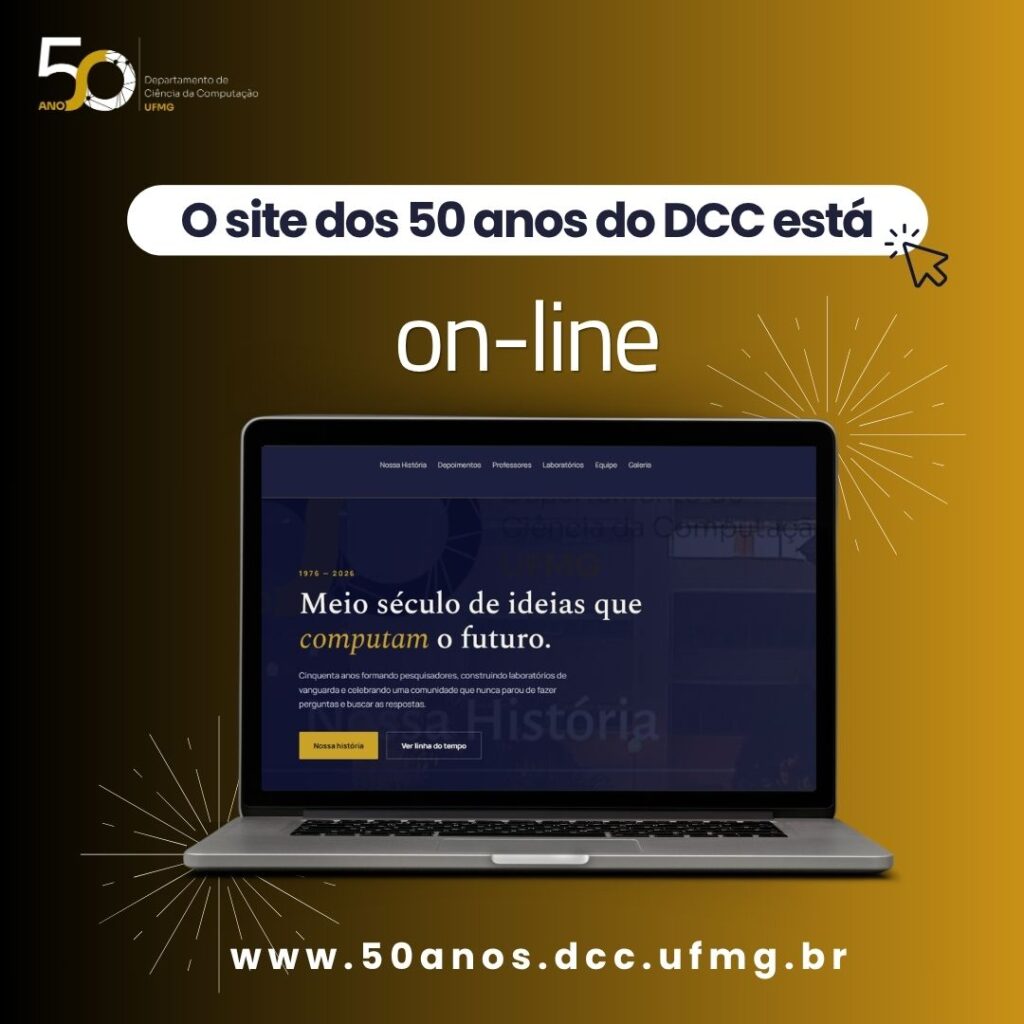 Site dos 50 anos do DCC reúne vídeos, fotos e memórias da trajetória do Departamento
