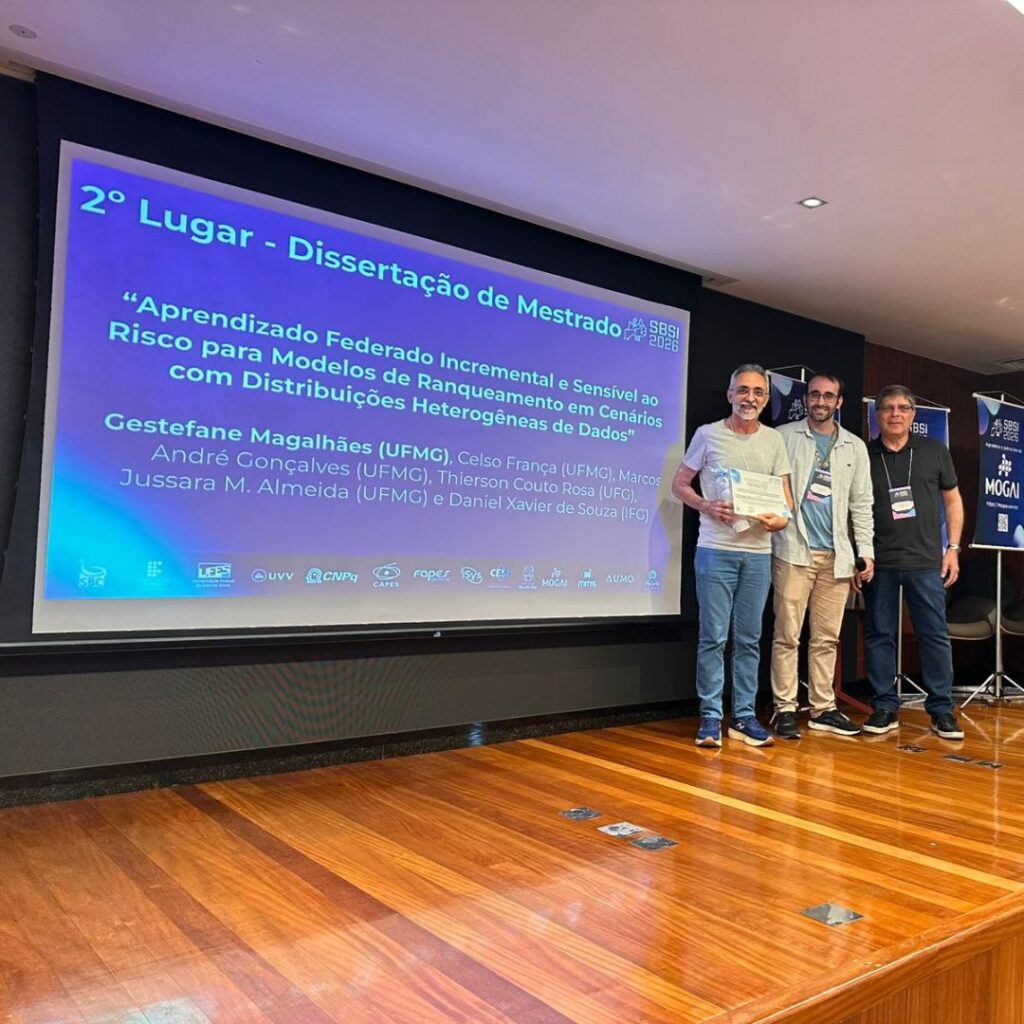 Doutorando do PPGCC/UFMG conquista 2º lugar em concurso nacional de dissertações no SBSI 2026