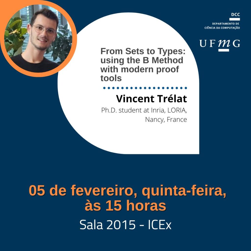 Palestra: “From Sets to Types: using the B Method with modern proof tools”